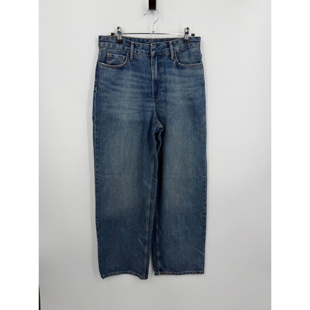 Zara High Waist wide Leg Jeans Women US 2 Blue Medium Wash Denim 9863 257 407